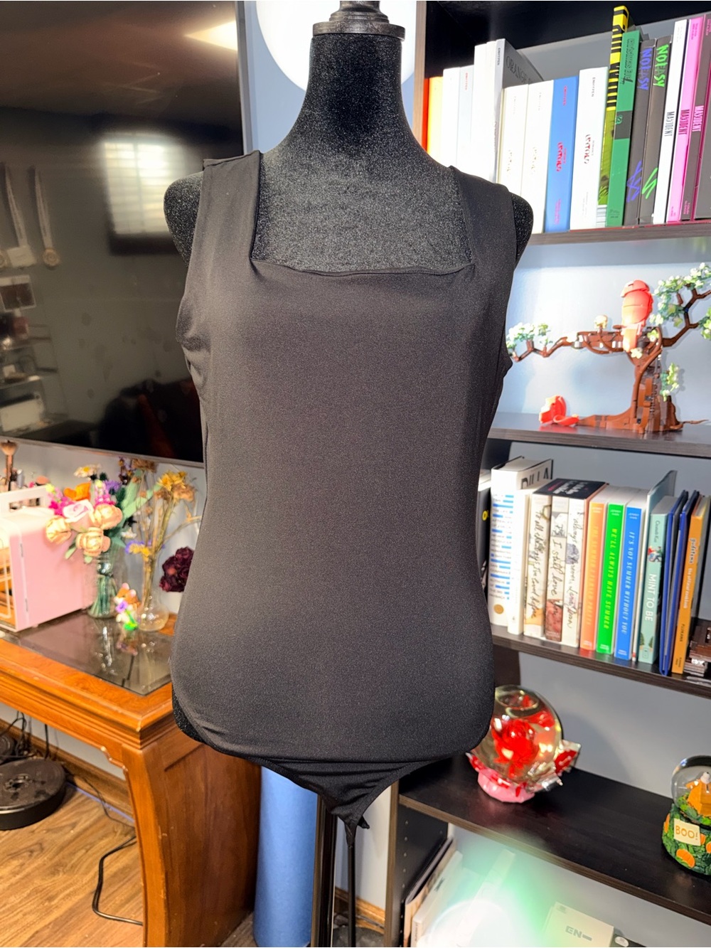 River Island Black Square Neck Sleeveless Bodysuit